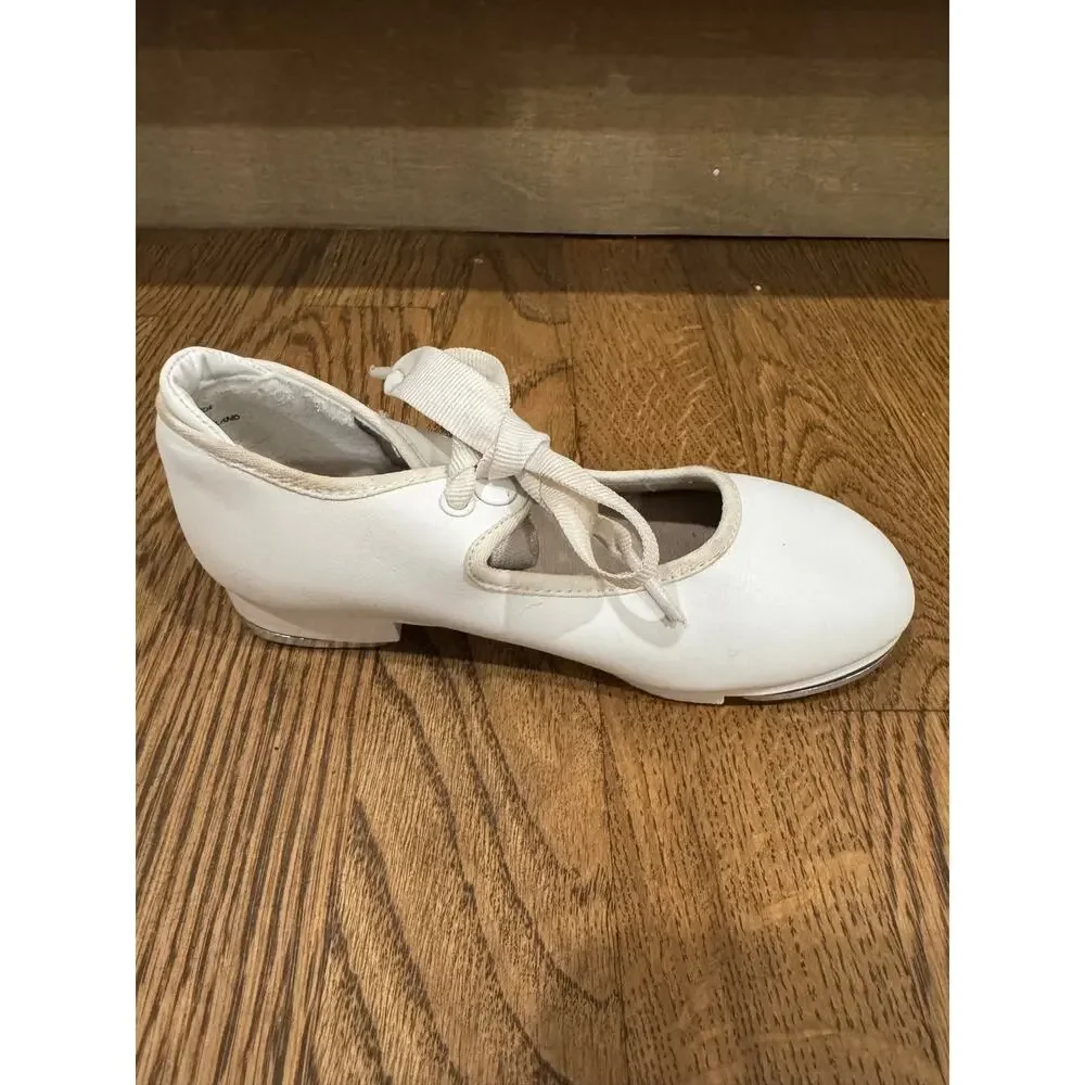 Capezio Jr Tyette White Synthetic Tap Shoes Toddler Girls Sz 11 Dance Activewear